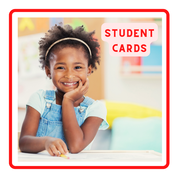 Student Cards section link image - shows smiling student