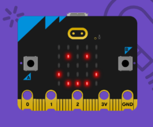 Photo of a Micro:Bit computer.