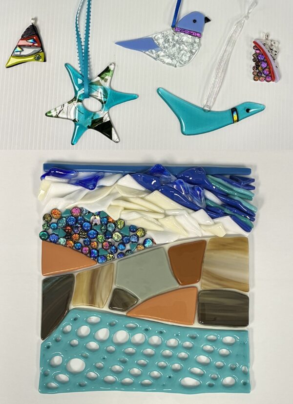 Image of fused glass artwork by Zak Sieben, in the Parrott Gallery Shop