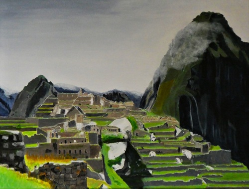 Landscape painting of Machu Picchu